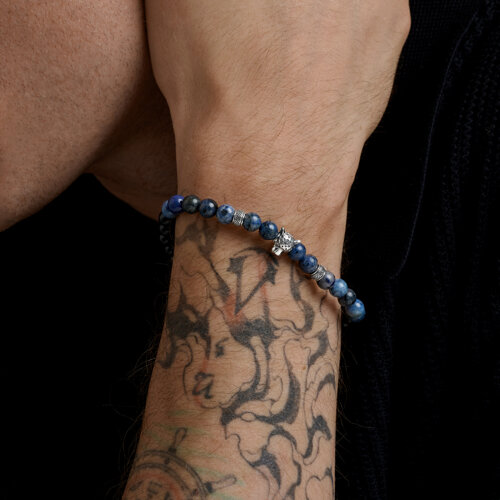 Браслет из серебра с полудрагоценными вставками из серебро — вид 4