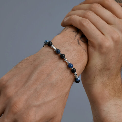 Браслет из серебра с полудрагоценными вставками из родированное серебро — вид 2