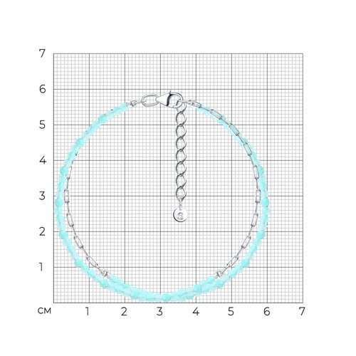 Браслет из серебра с амазонитом из серебро — вид 4