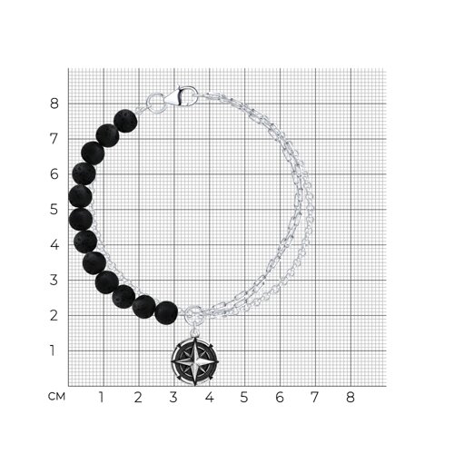 Браслет из серебра с вулканической лавой из серебро — вид 5