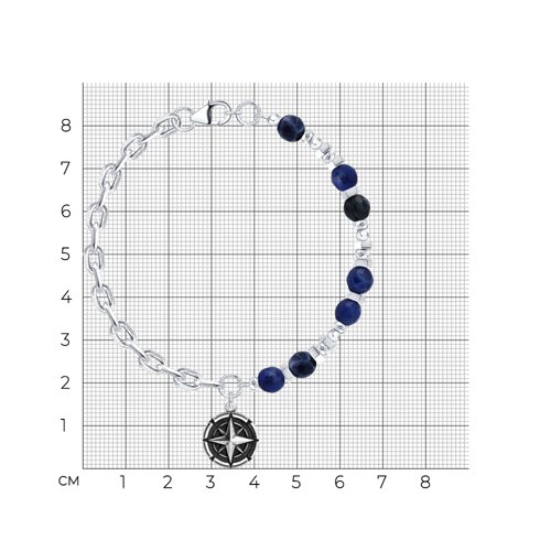 Браслет из серебра с полудрагоценными вставками из серебро — вид 4