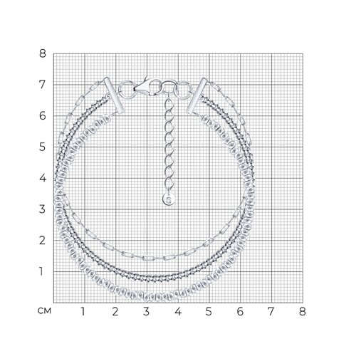 Браслет из серебра с гематитом из чернёное серебро — вид 4