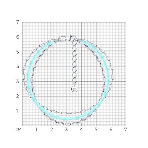 Браслет из серебра с амазонитом из серебро — вид 3