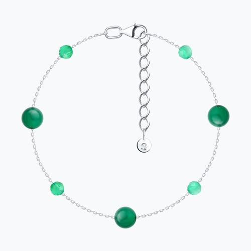 Браслет из серебра с агатами - видео на модели