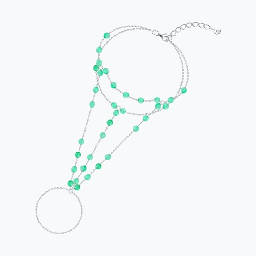 Браслет из серебра с агатами - видео на модели