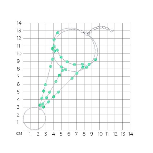 Браслет из серебра с агатами из серебро — вид 3