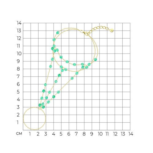 Браслет из золочёного серебра с агатами из золочение розовое — вид 2