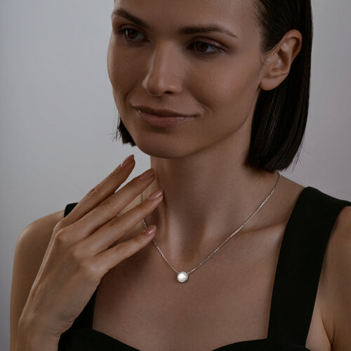 Колье из серебра с лунным камнем из серебро — вид 4