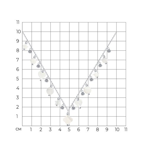 Колье из серебра с перламутром и фианитами из серебро — вид 4