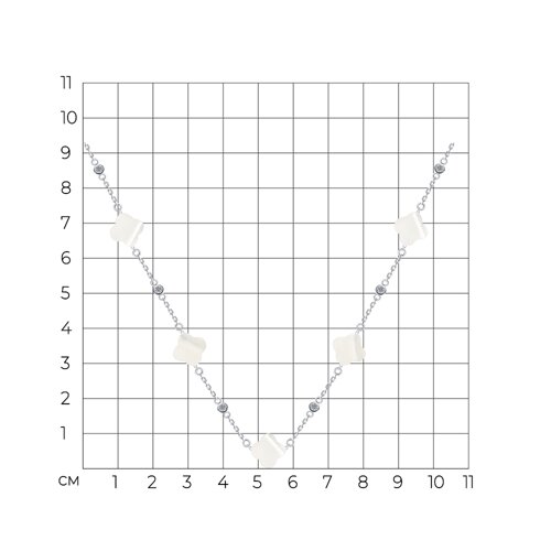 Колье из серебра с перламутром и фианитами из серебро — вид 4