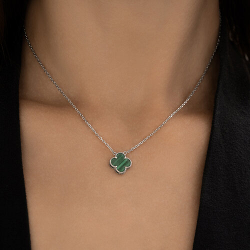 Колье из серебра с малахитом из серебро — вид 3