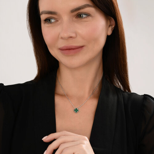 Колье из серебра с малахитом из серебро — вид 4