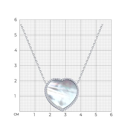 Колье из серебра с перламутром и фианитами из серебро — вид 5