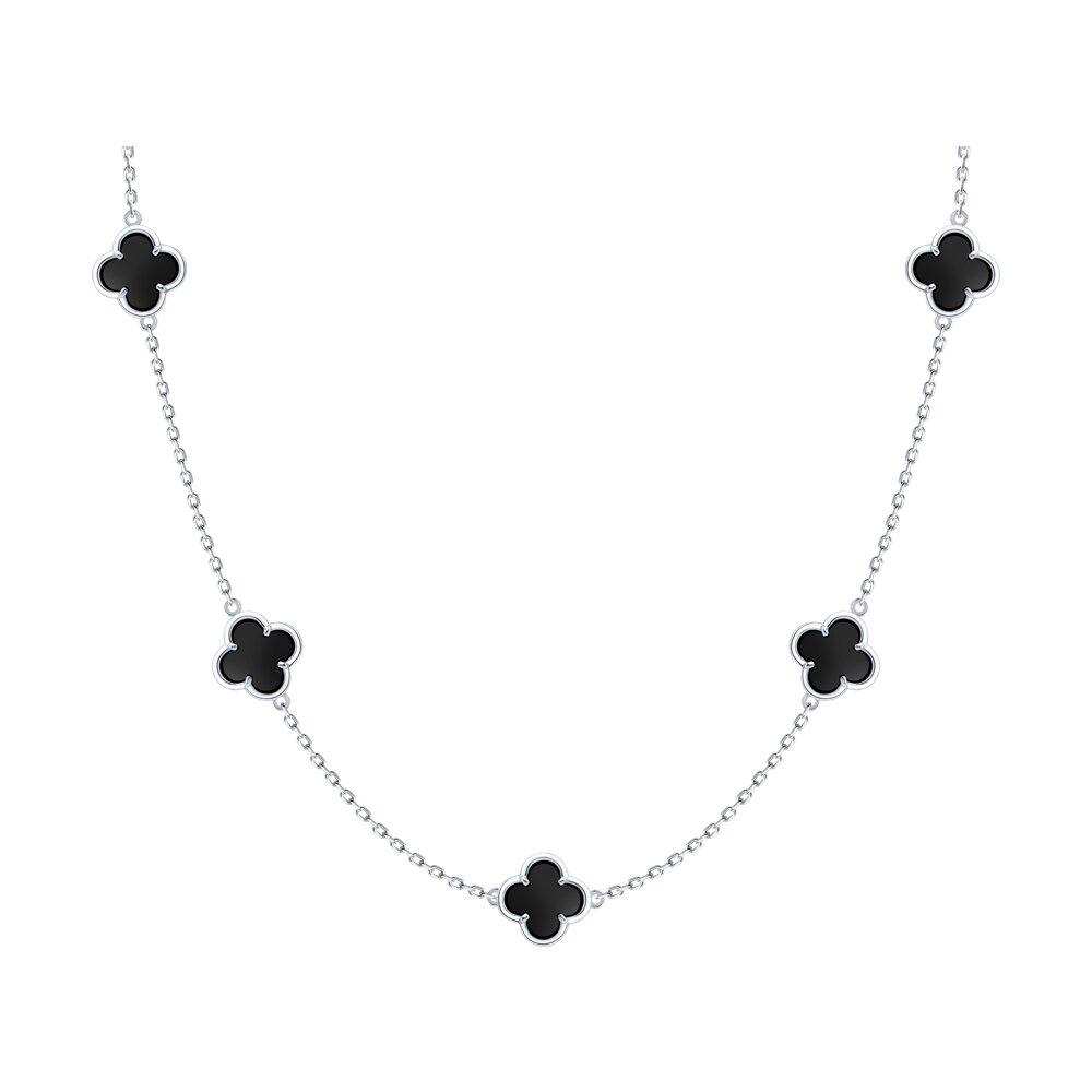 Колье из серебра с ониксами