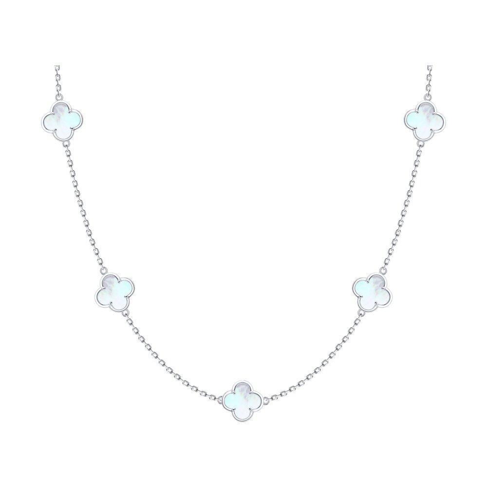 Колье из серебра с перламутром - видео на модели