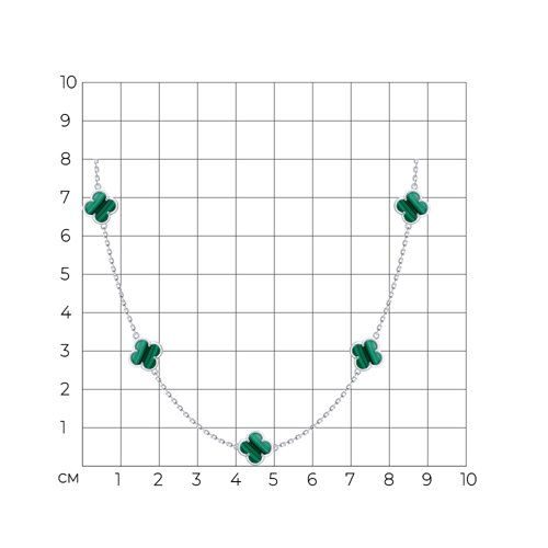 Колье из серебра с малахитами из серебро — вид 4