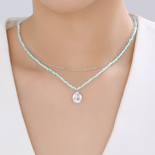 Колье из серебра с амазонитом из серебро — вид 3