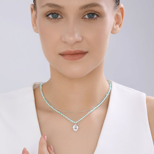 Колье из серебра с амазонитом из серебро — вид 4