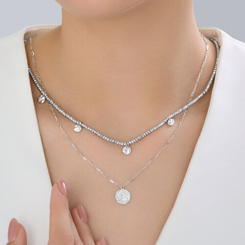 Колье из серебра с гематитом из серебро — вид 3