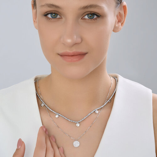 Колье из серебра с гематитом из серебро — вид 4