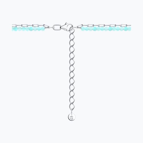 Колье из серебра с амазонитом и бирюзой из серебро — вид 2