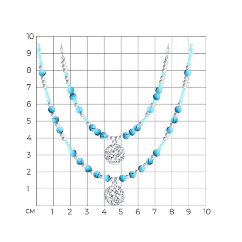 Колье из серебра с амазонитом и бирюзой из серебро — вид 5