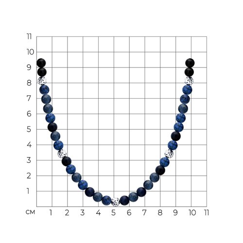 Колье из серебра с содалитами и агатами из серебро — вид 4
