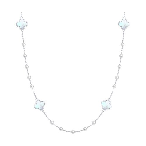 Колье из серебра с перламутром и синтетическим жемчугом - видео на модели