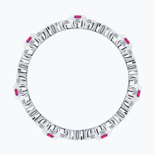 Кольцо из серебра с корундами и фианитами из серебро — вид 3