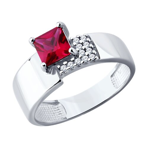 Кольцо из серебра с корундом и фианитами - видео