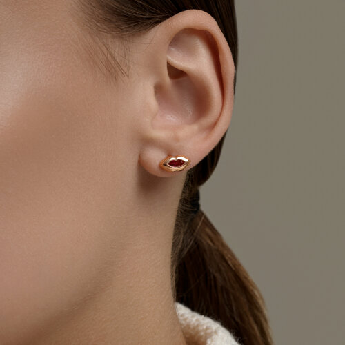 Серьги из золочёного серебра с корундами из серебро — вид 3