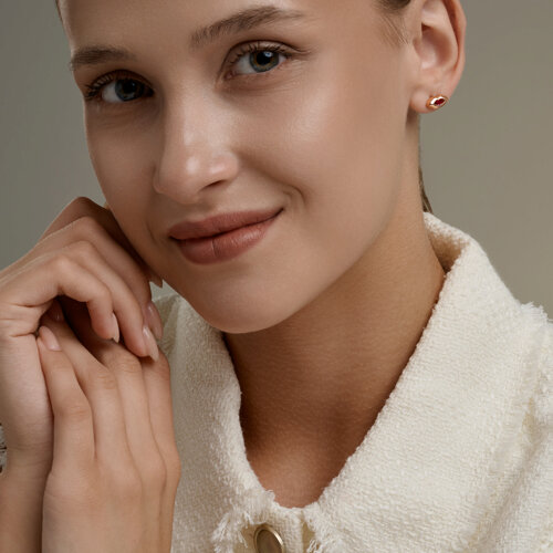 Серьги из золочёного серебра с корундами из серебро — вид 4