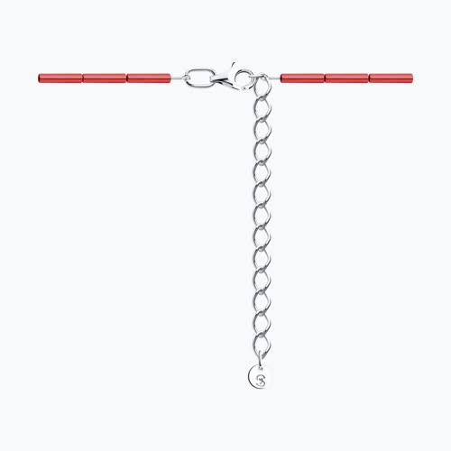 Колье из серебра с корундами и фианитами из родированное серебро — вид 6