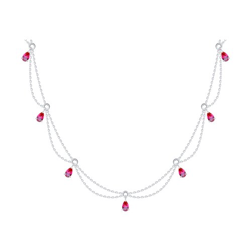 Колье из серебра с корундами - видео