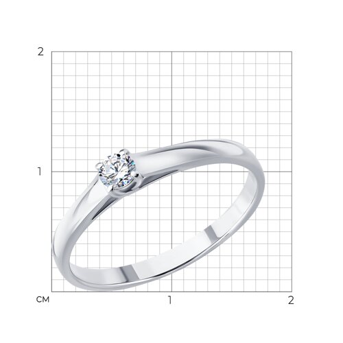 Кольцо из серебра с бриллиантом выращенным из серебро — вид 6