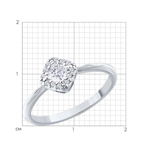 Кольцо из серебра с бриллиантами выращенными из серебро — вид 4