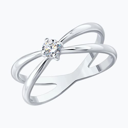 Кольцо из серебра с бриллиантом выращенным - видео на модели