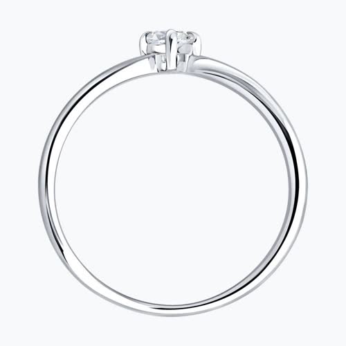 Кольцо из серебра с бриллиантом выращенным из серебро — вид 2