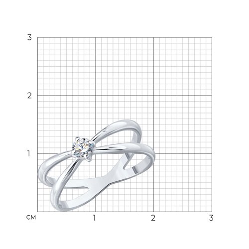 Кольцо из серебра с бриллиантом выращенным из серебро — вид 6