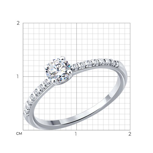 Кольцо из серебра с бриллиантами выращенными из родированное серебро — вид 4