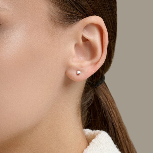 Серьги из серебра с бриллиантами выращенными из серебро — вид 3