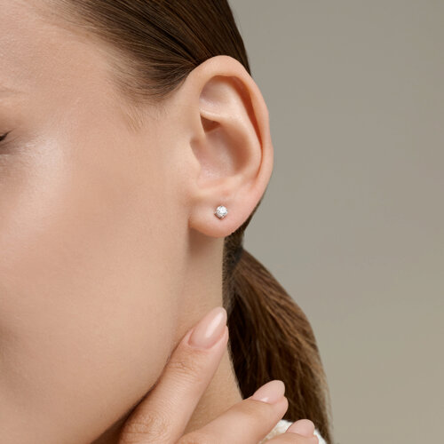 Серьги из серебра с бриллиантами выращенными из серебро — вид 4