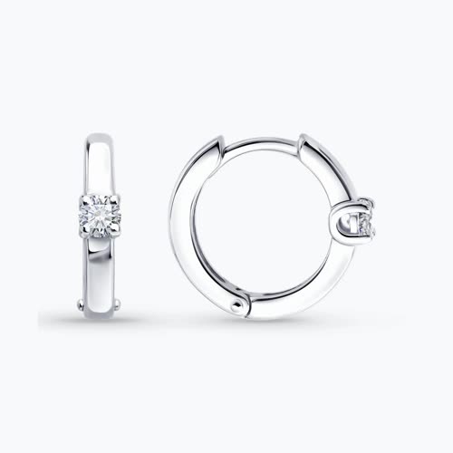 Серьги из серебра с бриллиантами выращенными - видео на модели