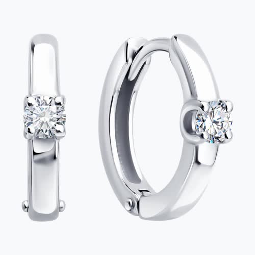 Серьги из серебра с бриллиантами выращенными из серебро — вид 2