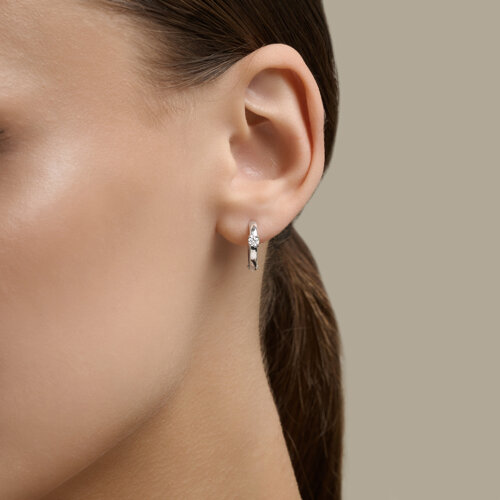 Серьги из серебра с бриллиантами выращенными из серебро — вид 3