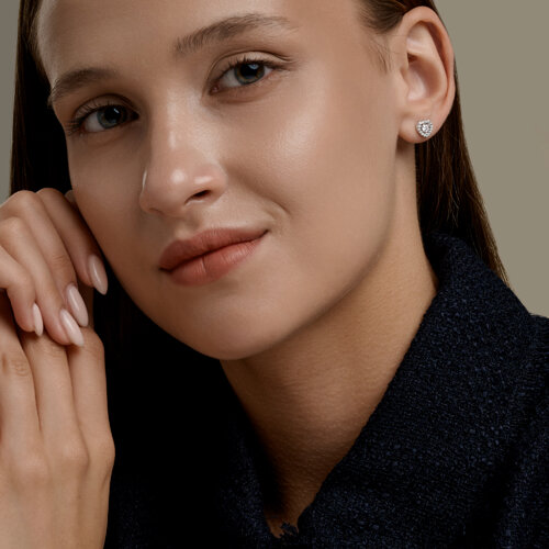 Серьги из серебра с бриллиантами выращенными из серебро — вид 4