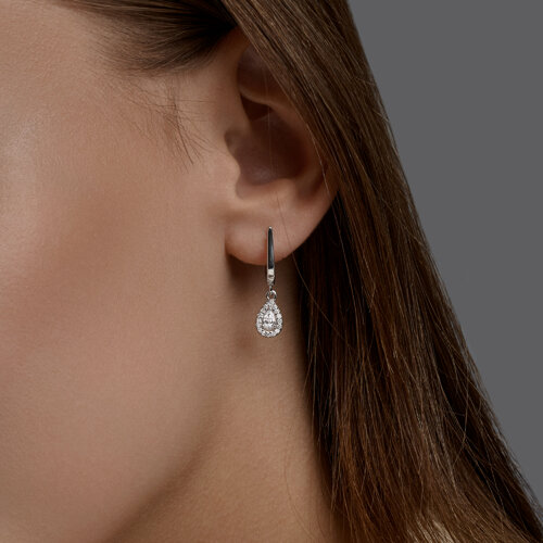 Серьги из серебра с бриллиантами выращенными из серебро — вид 3