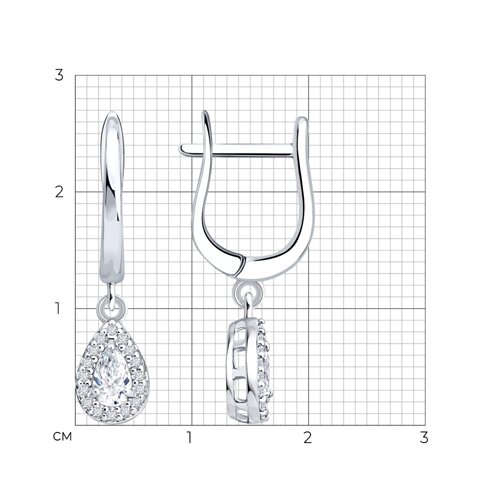 Серьги из серебра с бриллиантами выращенными из серебро — вид 5