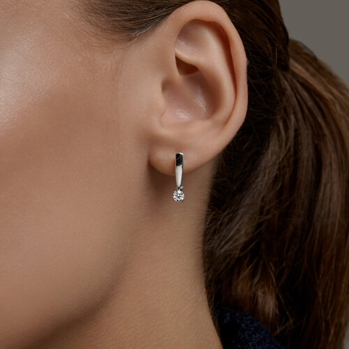 Серьги из серебра с бриллиантами выращенными из серебро — вид 3