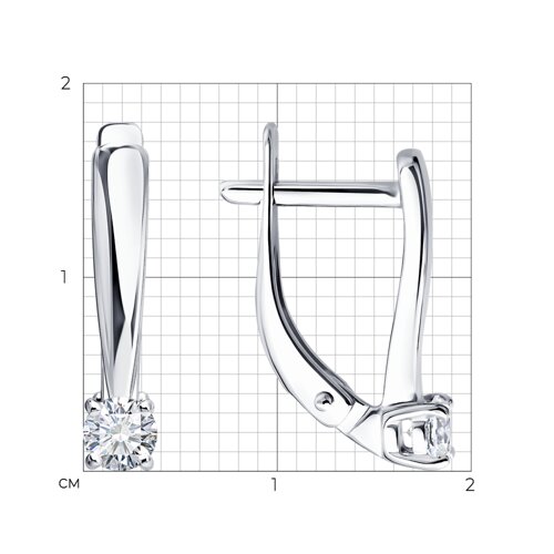 Серьги из серебра с бриллиантами выращенными из серебро — вид 5